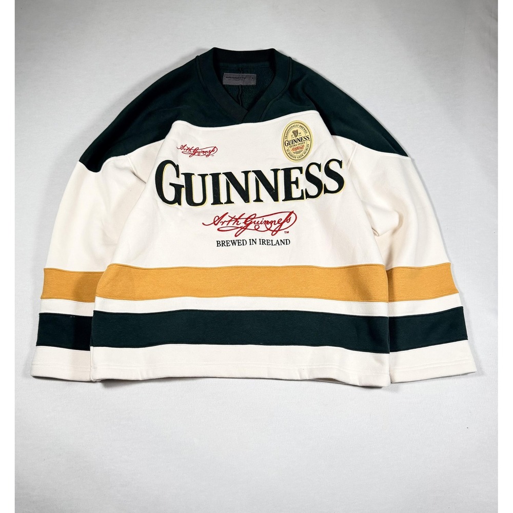 Abercrombie & Fitch Sweatshirt Mens Small Multicolor V-Neck Guinness Beer Fleece